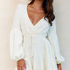 Annalise Long Sleeve Drawstring Knit Dress White