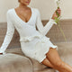 Frilled To Meet You Long Sleeve Mini Dress White