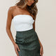 Dinah Crochet Overlay Skirt Khaki Green
