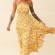 Take Me Away Strapless Maxi Dress Floral Print Mustard