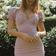 Gardenia Lane Puff Sleeve Sweetheart Neckline Bodycon Mini Dress Mauve