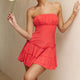 On A Whim Strapless Dropped Waist Dress Red