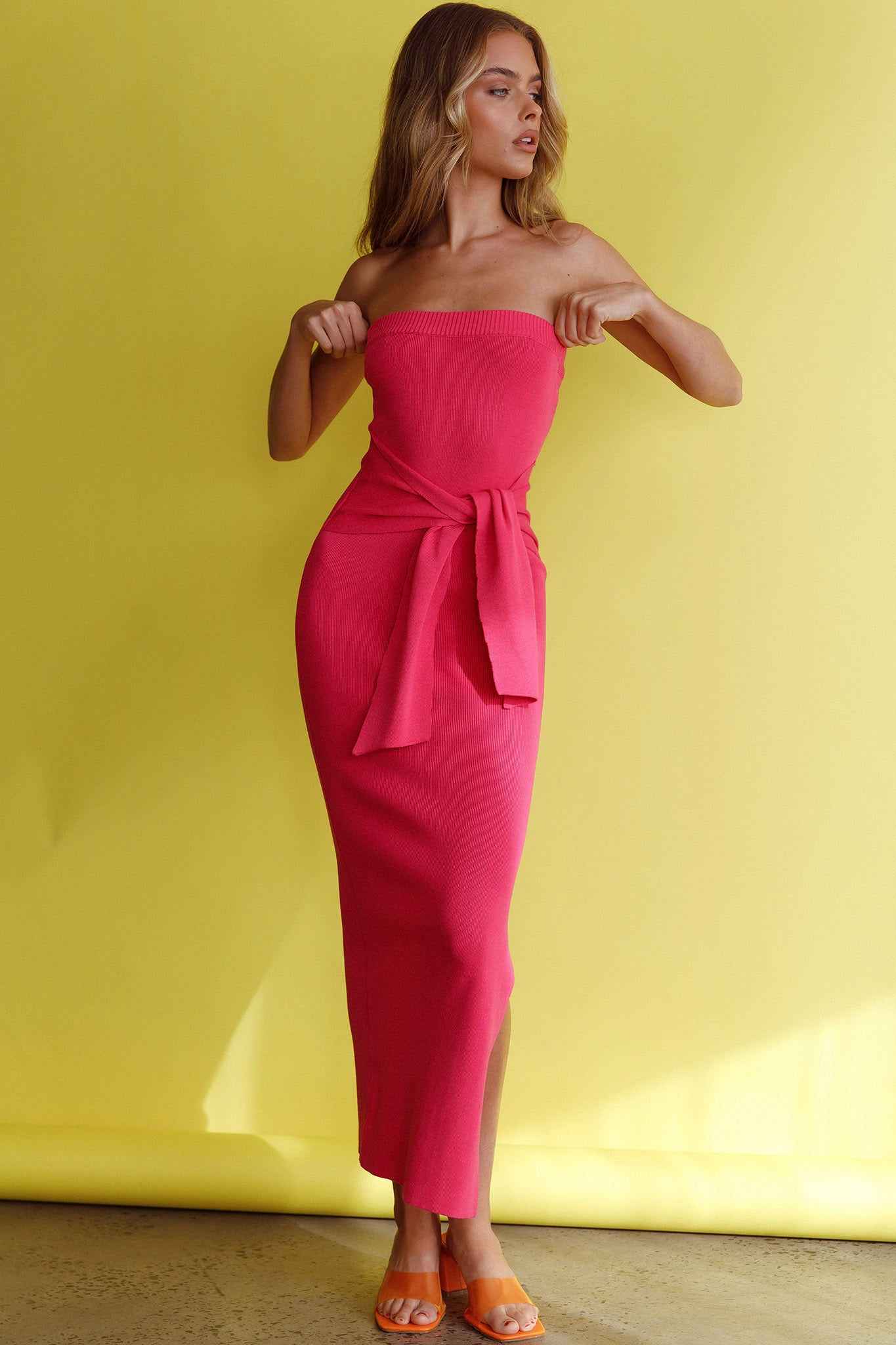 kookai pink strapless dress Jae Maxi Dress