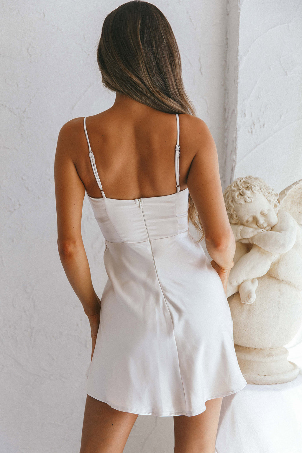 Cozumel Twist Bust Mini Dress Champagne by Selfie Leslie