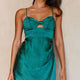 Hearts Beating Keyhole Bust Gathered Side Mini Dress Forest Green