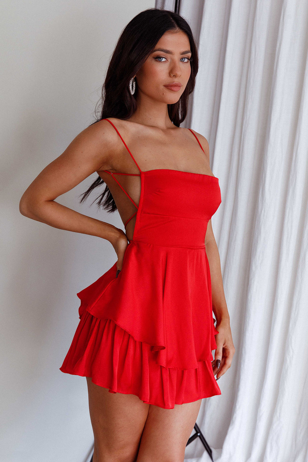 Dolce Life Low Back Romper Red by Selfie Leslie
