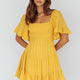 Sigourney Shirred Bust Dress Yellow