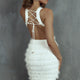 Jolie Fringing Detail Mini Dress White