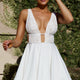 Shailene Lace Bodice A-Line Dress White