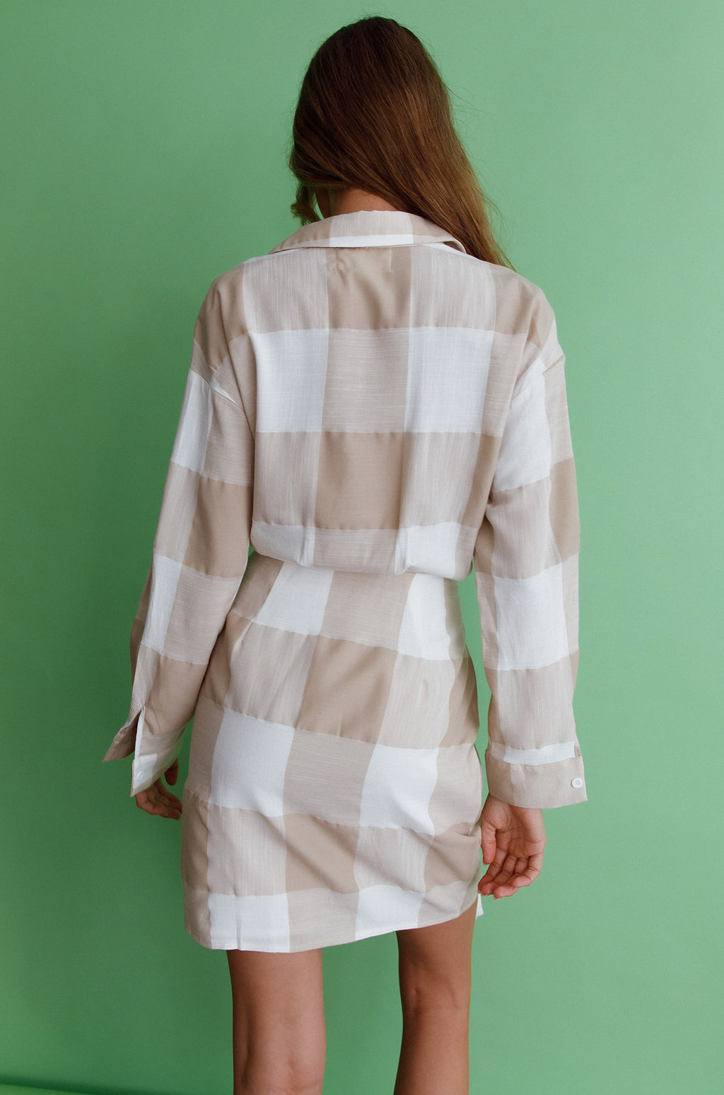 Staten Island Wrap Shirt Dress Sand by Selfie Leslie