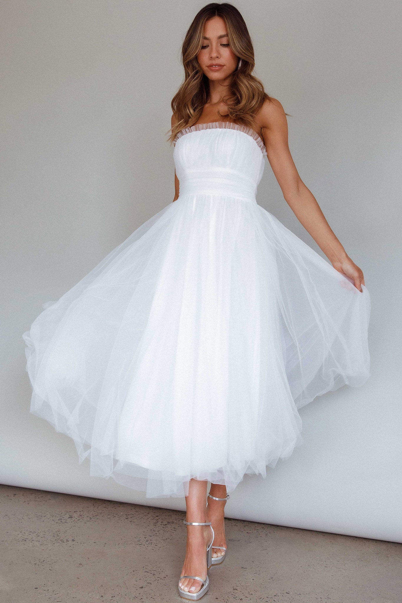 white strapless midi dress Fayette Mesh AW.Bridal A-line Square Neckline 510 Bust _alt_fringe-cut-out-lace-up-back-long-sleeves-dress Top Size:4T Us Kids