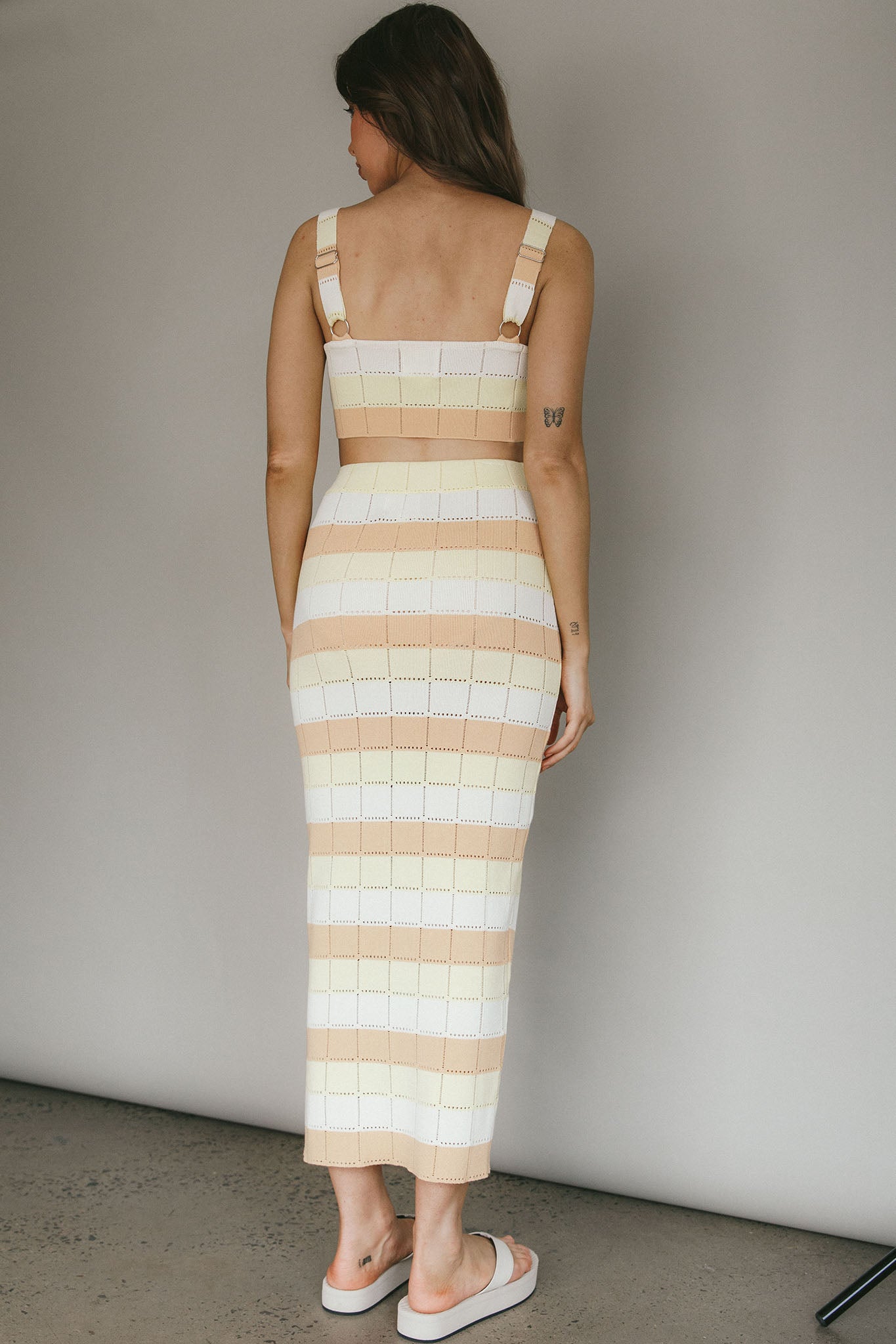 Chase The Sunrise Knit Maxi Skirt Lemon Butter by Selfie Leslie