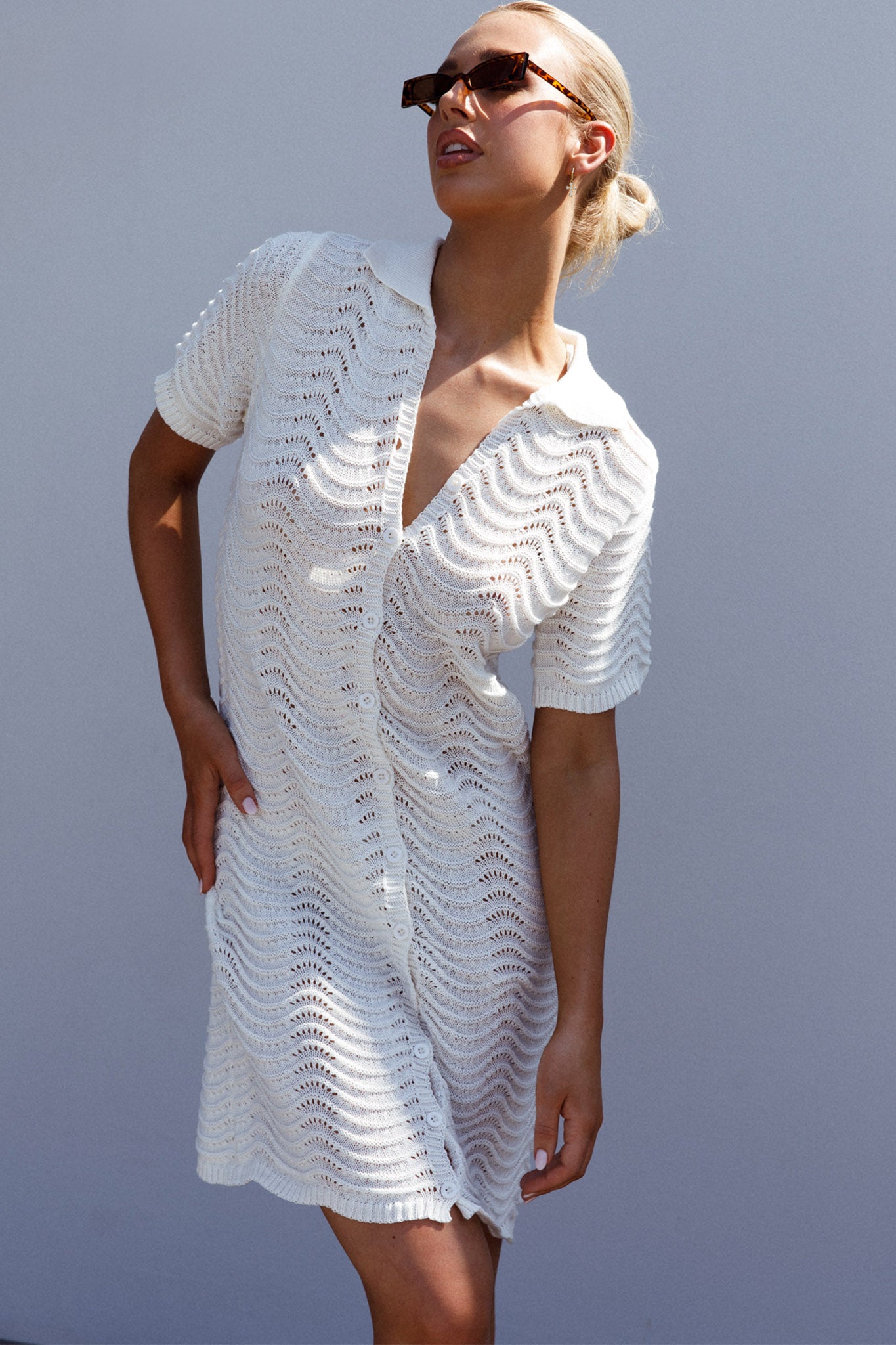 white christmas dresses Crochet Top Cover-Up Dress main image 0