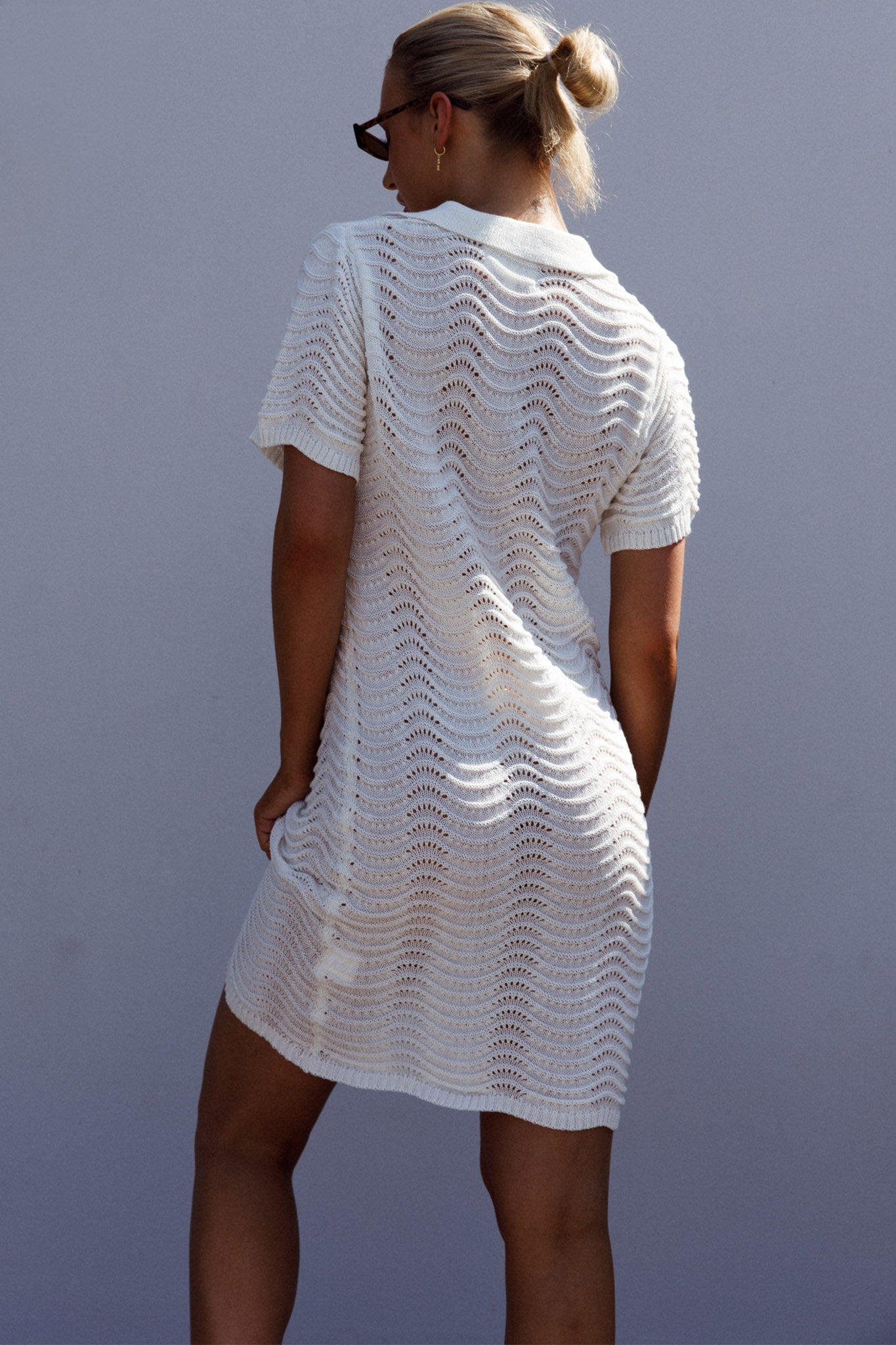 Glennon B Crochet Shirt Dress White by Selfie Leslie