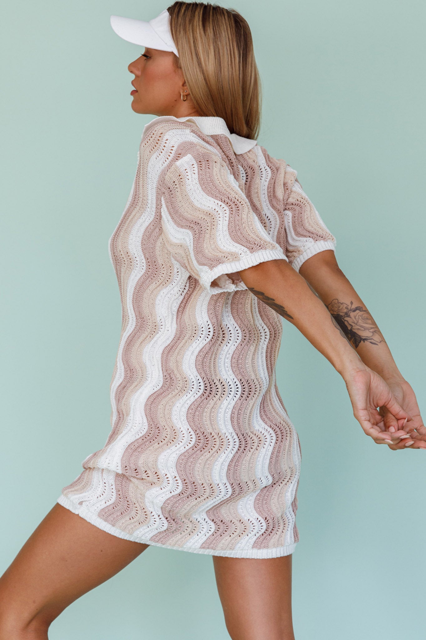 Glennon Crochet Shirt Dress Beige by Selfie Leslie