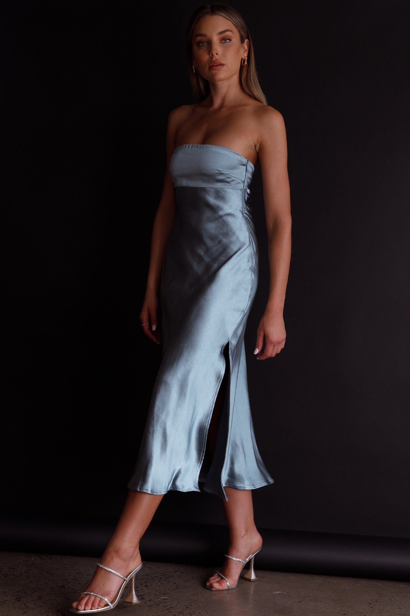 Ladies' Night Cowl Back Midi Dress Seafoam by Selfie Leslie