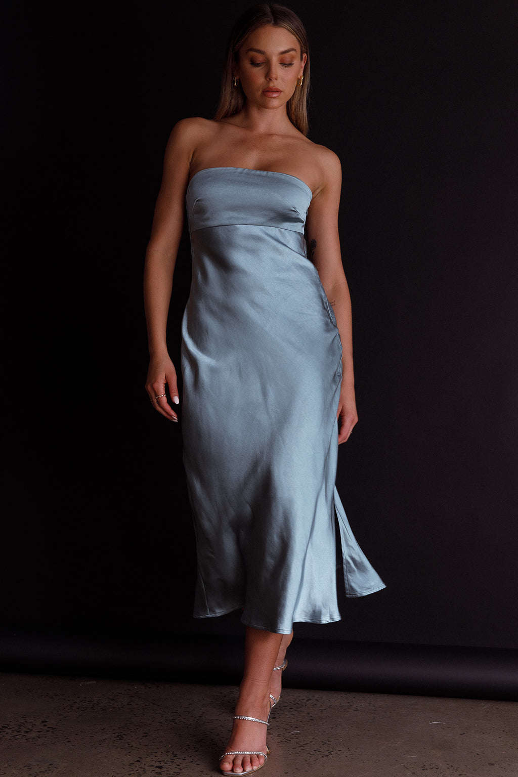Ladies' Night Cowl Back Midi Dress Seafoam by Selfie Leslie