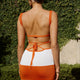 Bristol Low Back Knit Dress Striped Orange