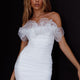 Marietha Organza Frill Neckline Dress White