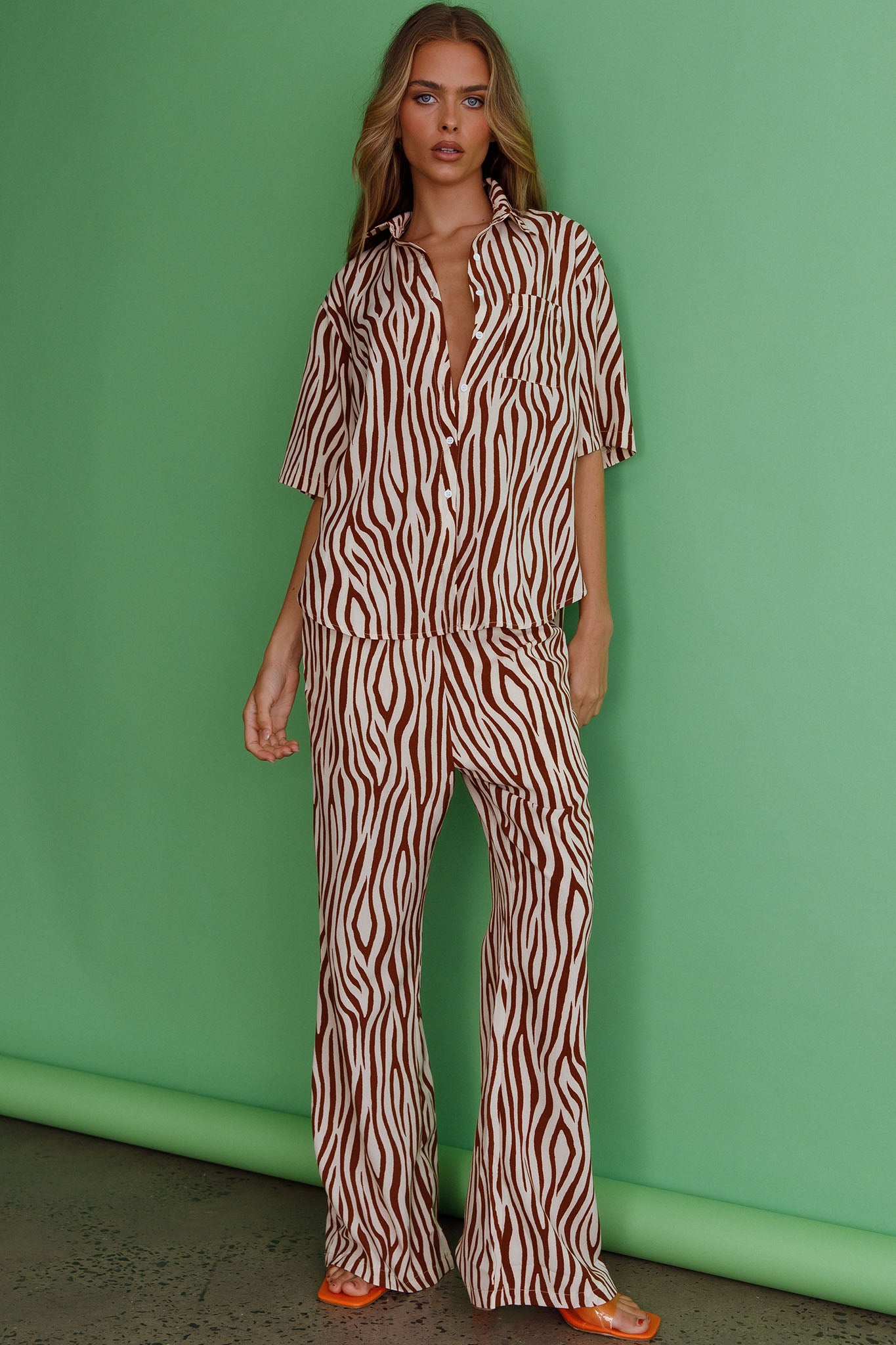 Just A Hunch Pants Zebra Brown by Selfie Leslie