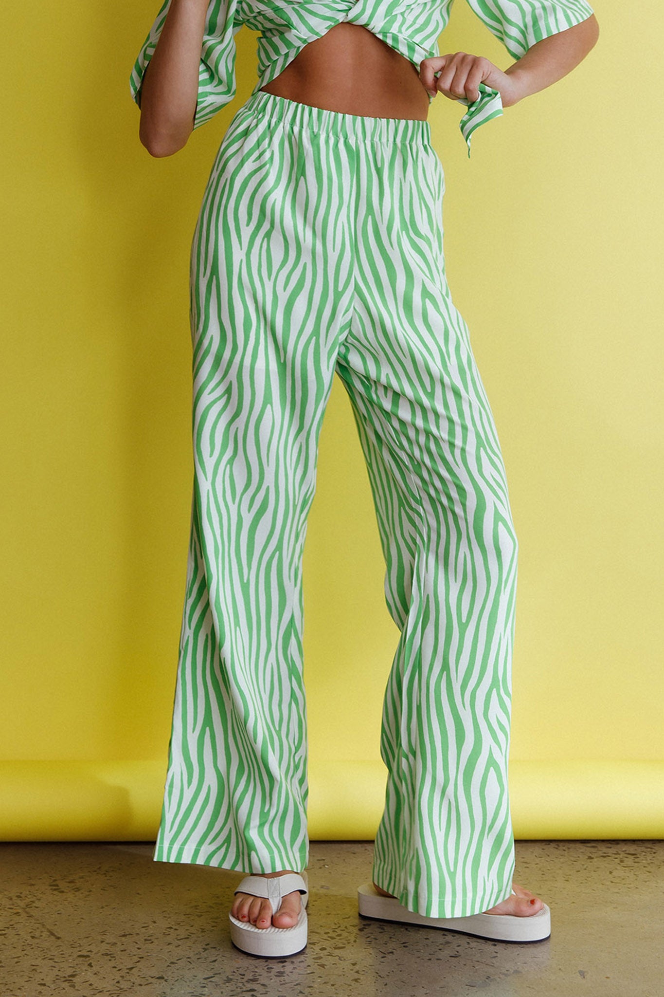 Just A Hunch Pants Zebra Green by Selfie Leslie