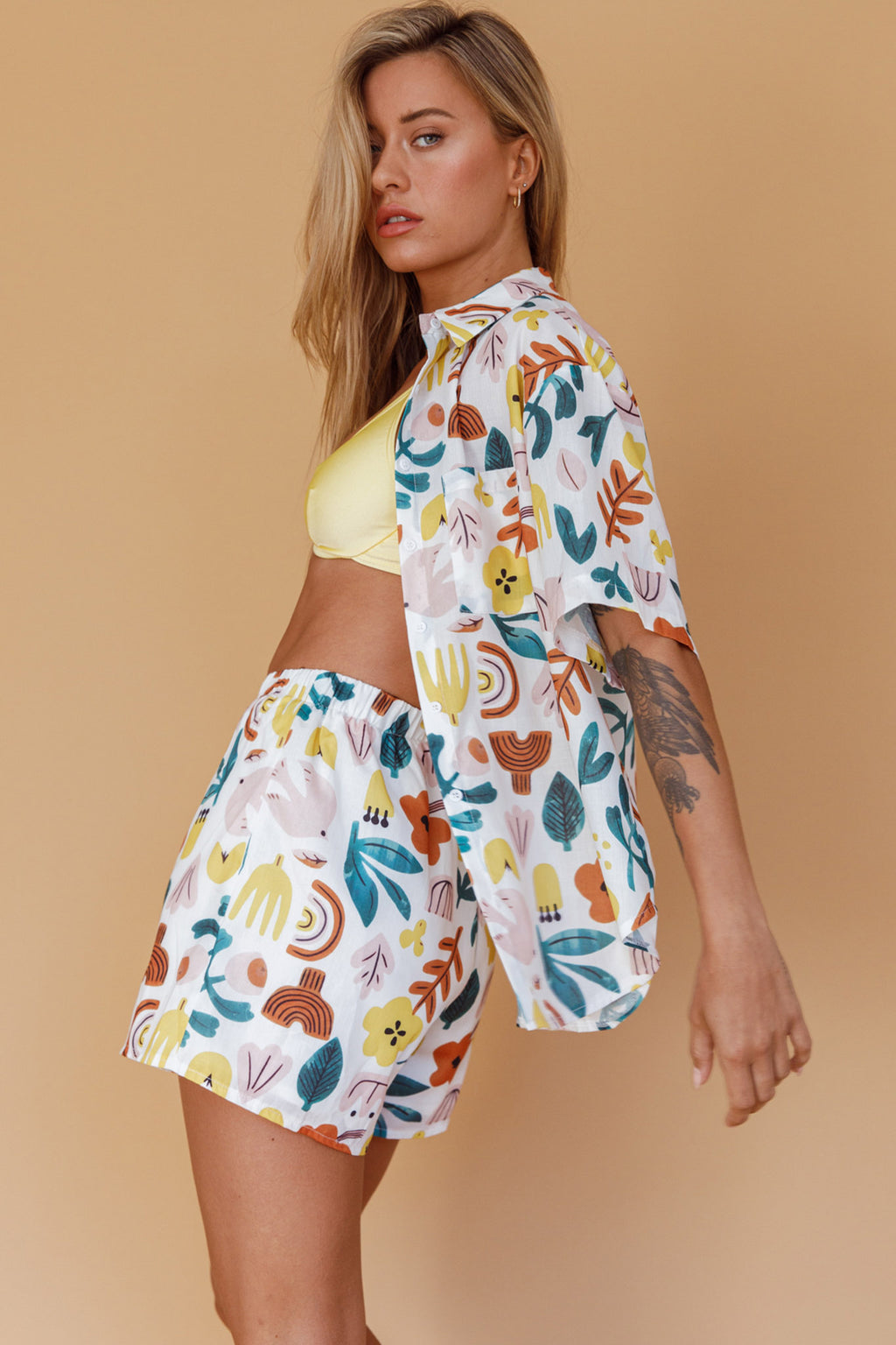 Just A Hunch Shorts Printed White by Selfie Leslie