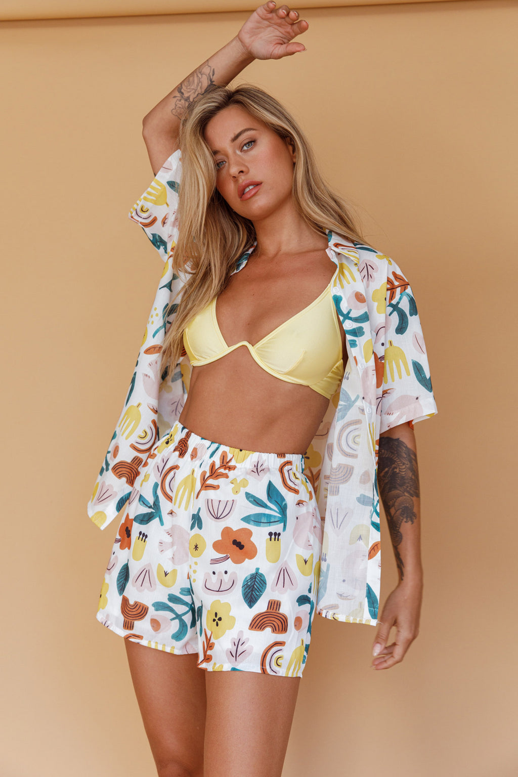Just A Hunch Button Shirt Printed White by Selfie Leslie