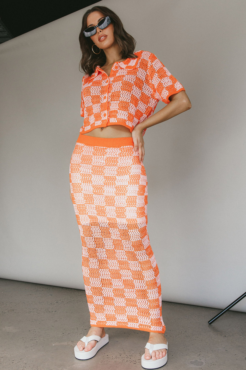 Byron Bay Crochet Maxi Skirt Sunset by Selfie Leslie