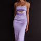 Laia Cut-Out Bodice Midi Dress Lilac