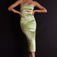 Laia Cut-Out Bodice Midi Dress Green