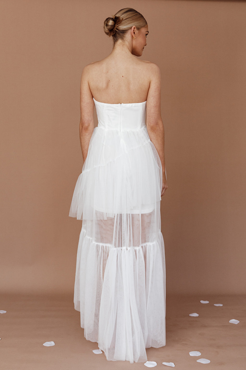 Always & Forever High-Low Midi Dress White by Selfie Leslie