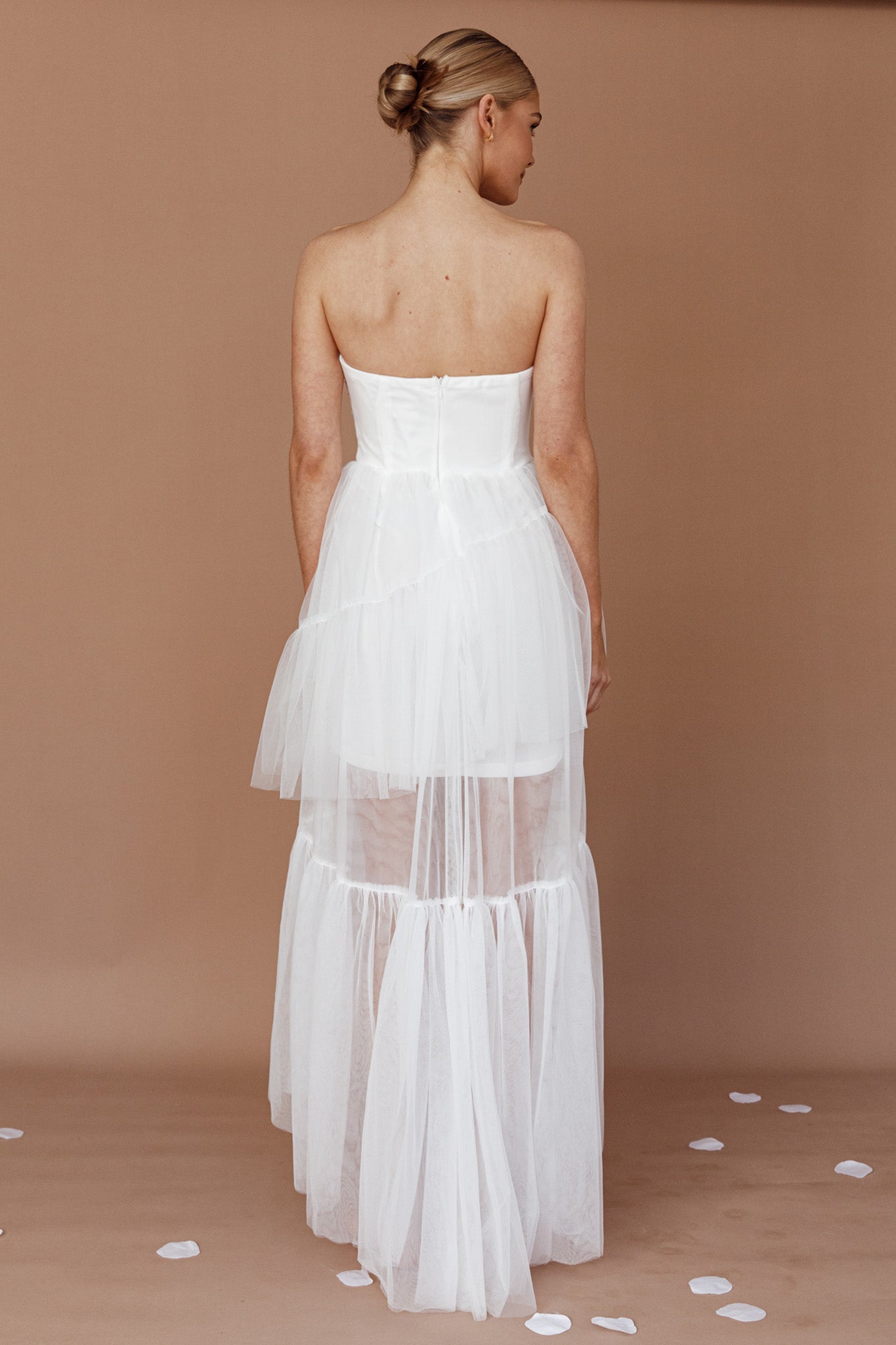 Always & Forever High-Low Midi Dress White by Selfie Leslie