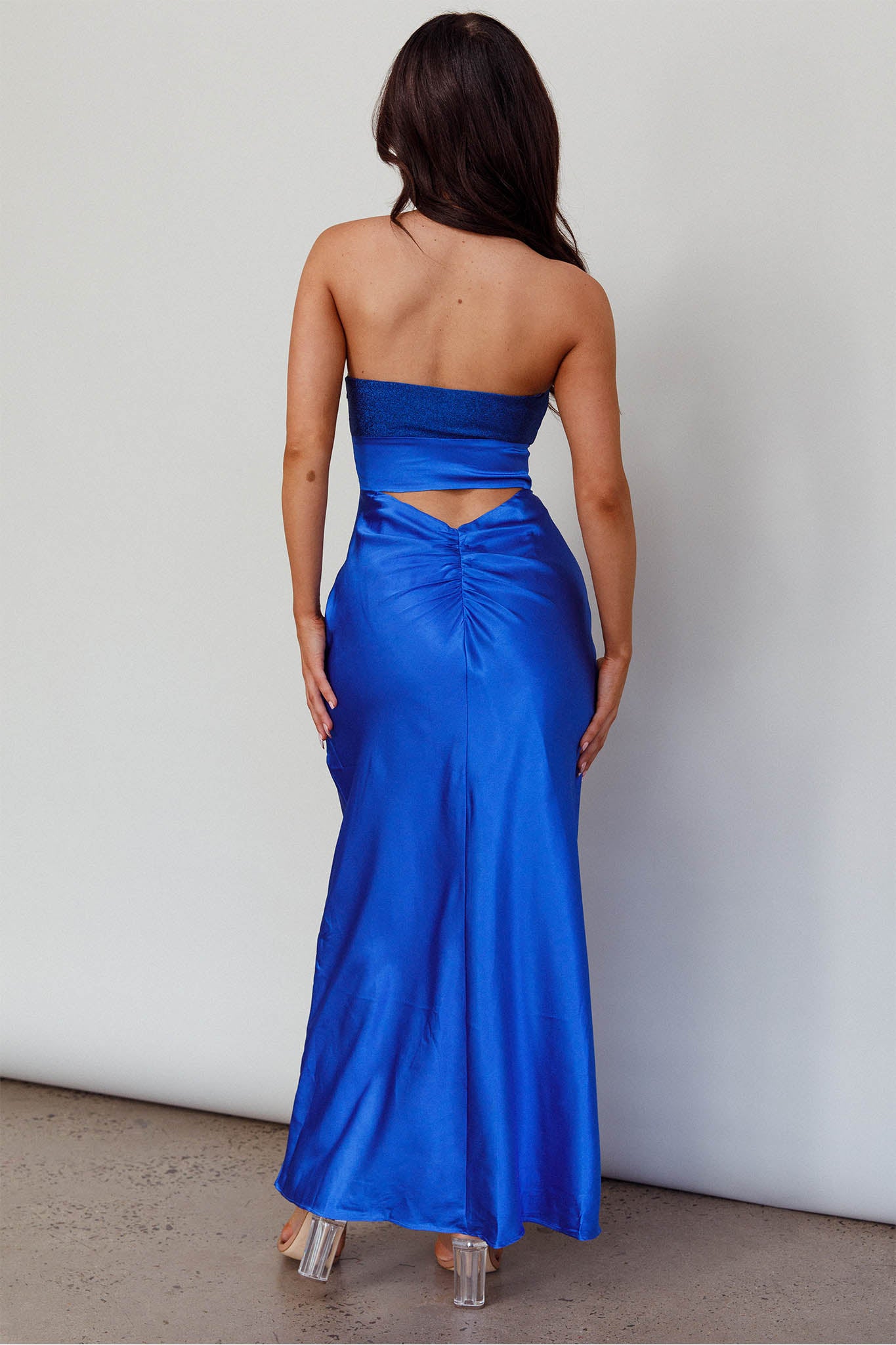 L'Amore Cut-Out Bodice Midi Dress Deep Blue L'Amore Cut-Out Bodice Midi Dress Deep Blue