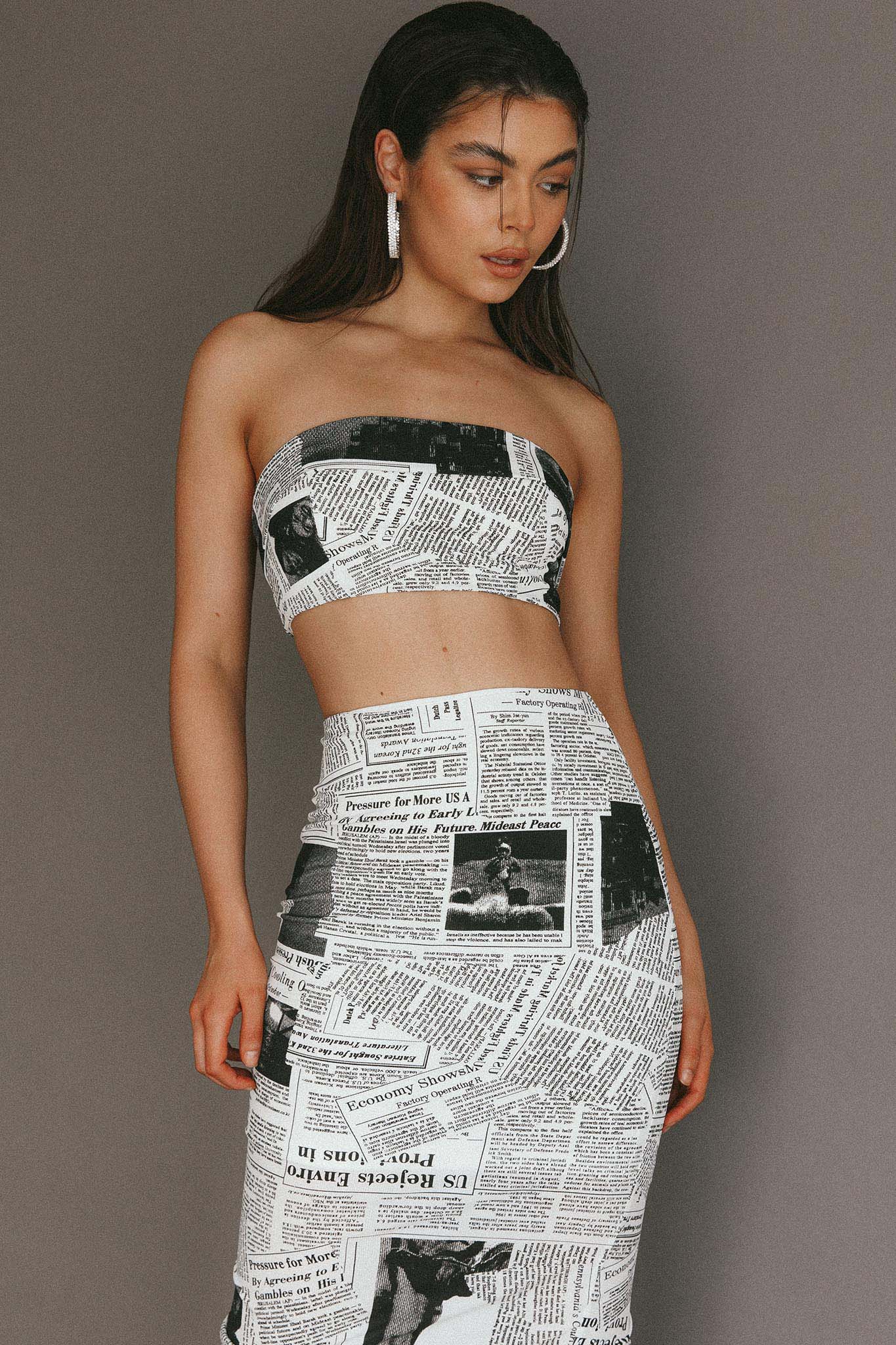 Extra Extra Bandeau Crop Top White by Selfie Leslie