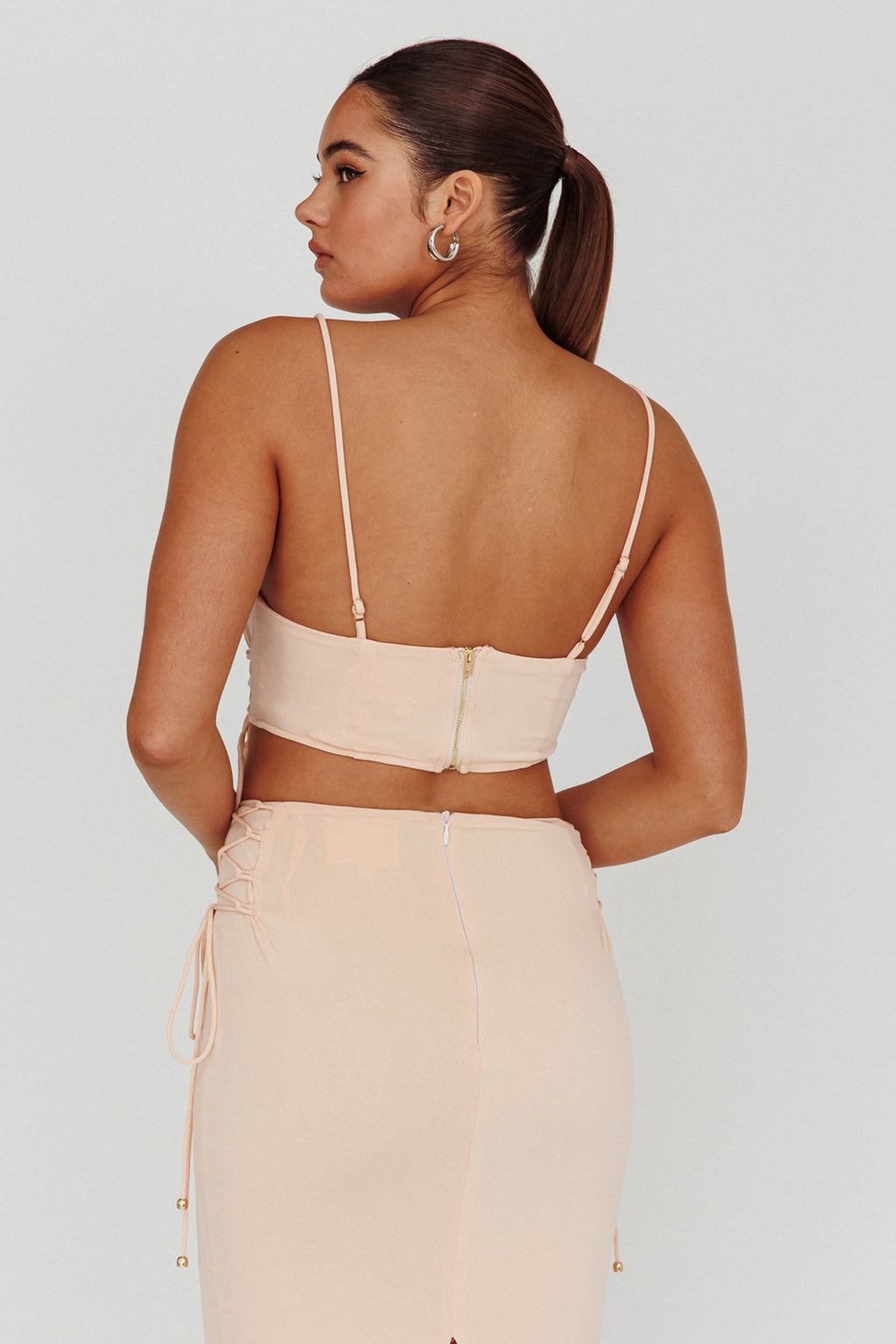 Graziella Corset Crop Top Egg Shell by Selfie Leslie