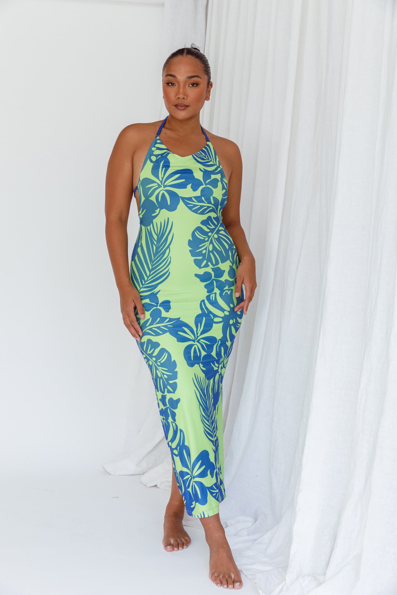Fiji Feeling Midi Dress Tropical Kiwi by Selfie Leslie