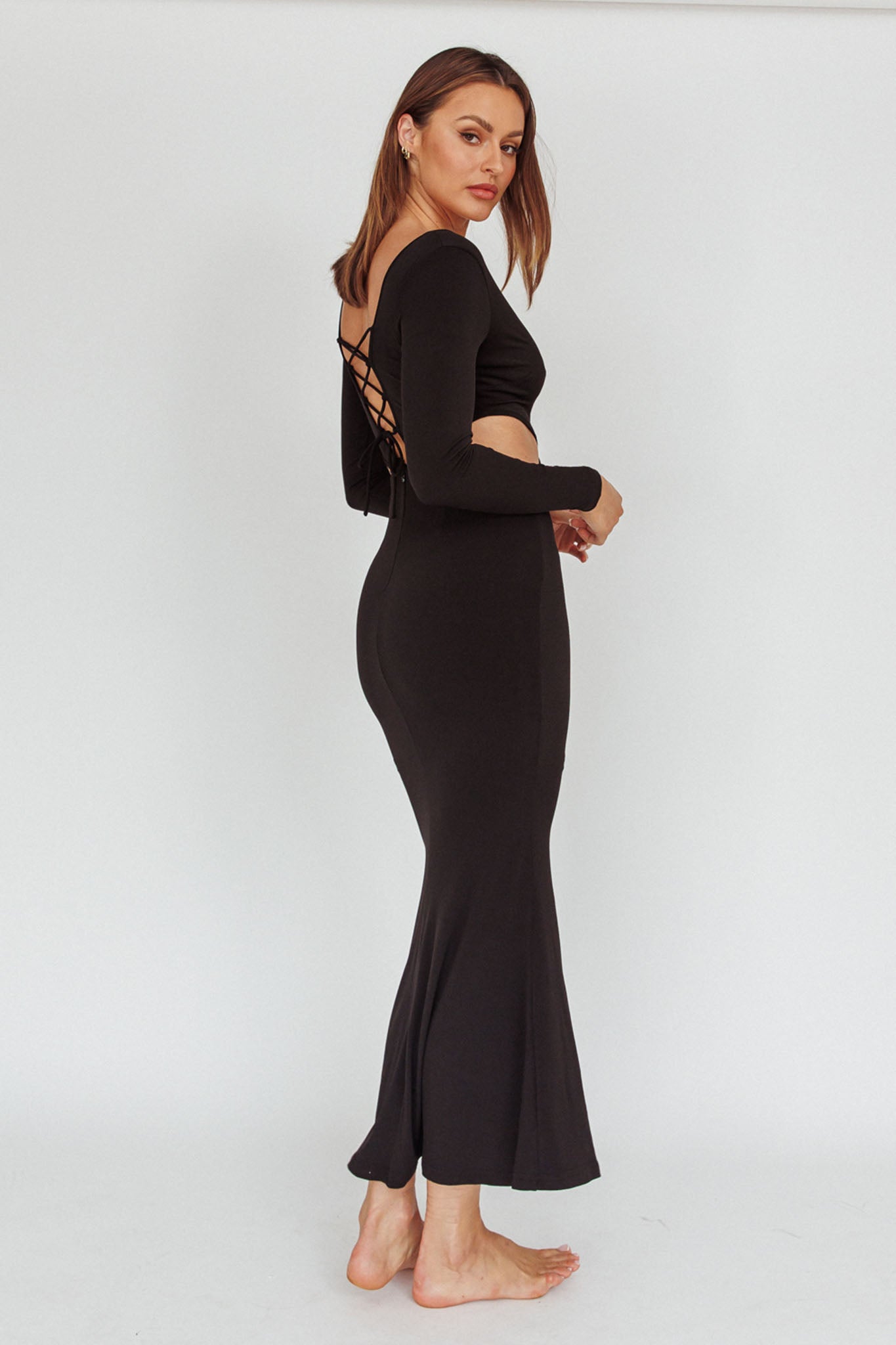 Dress Codes Cut-Out Maxi Dress Black by Selfie Leslie