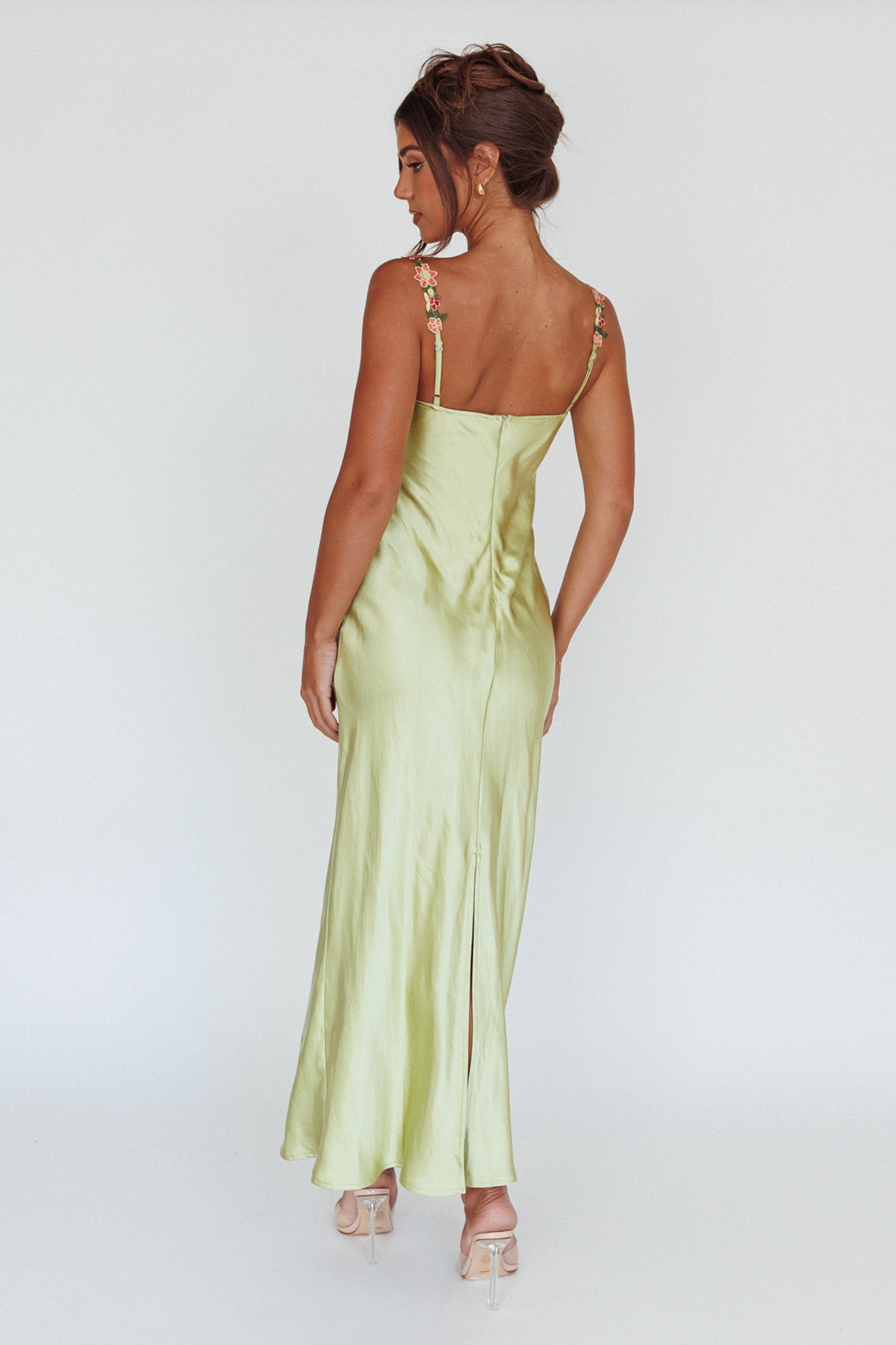 Rose Garden Floral Applique Midi Dress Lime | Selfie Leslie Rose Garden Floral Applique Midi Dress Lime | Selfie Leslie