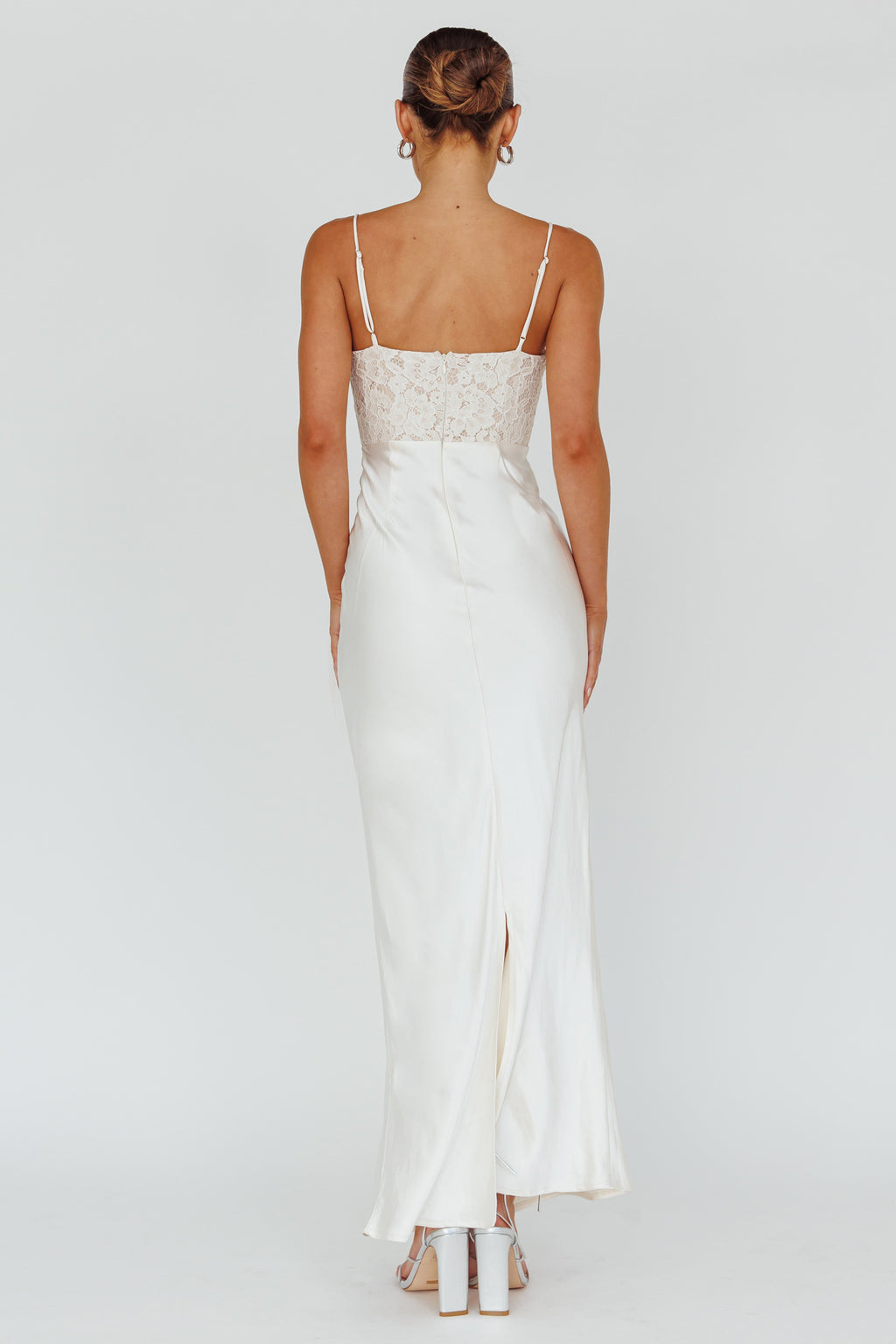 Evening Star Lace Bodice Maxi Dress Ivory by Selfie Leslie