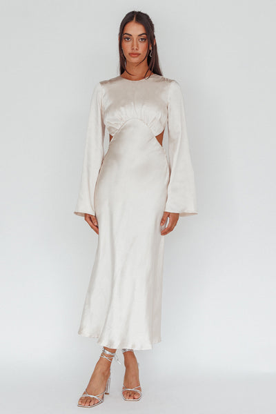 long bell sleeve dress Bell Sleeve Slip Simplicity Long Dress