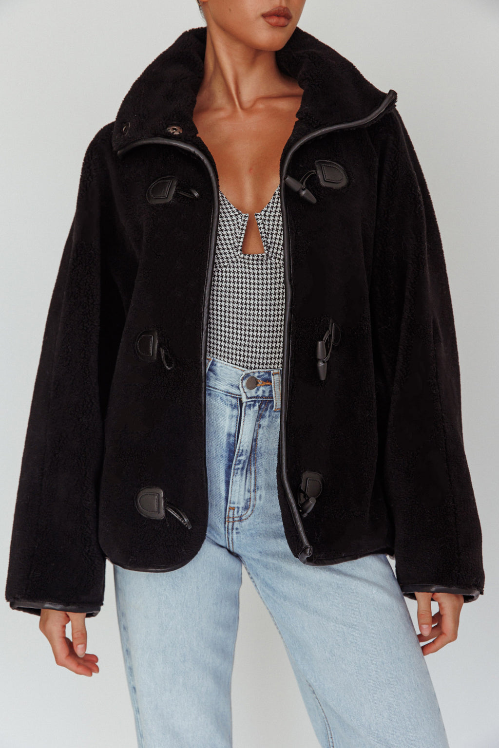 Cambra Toggle Jacket Black by Selfie Leslie