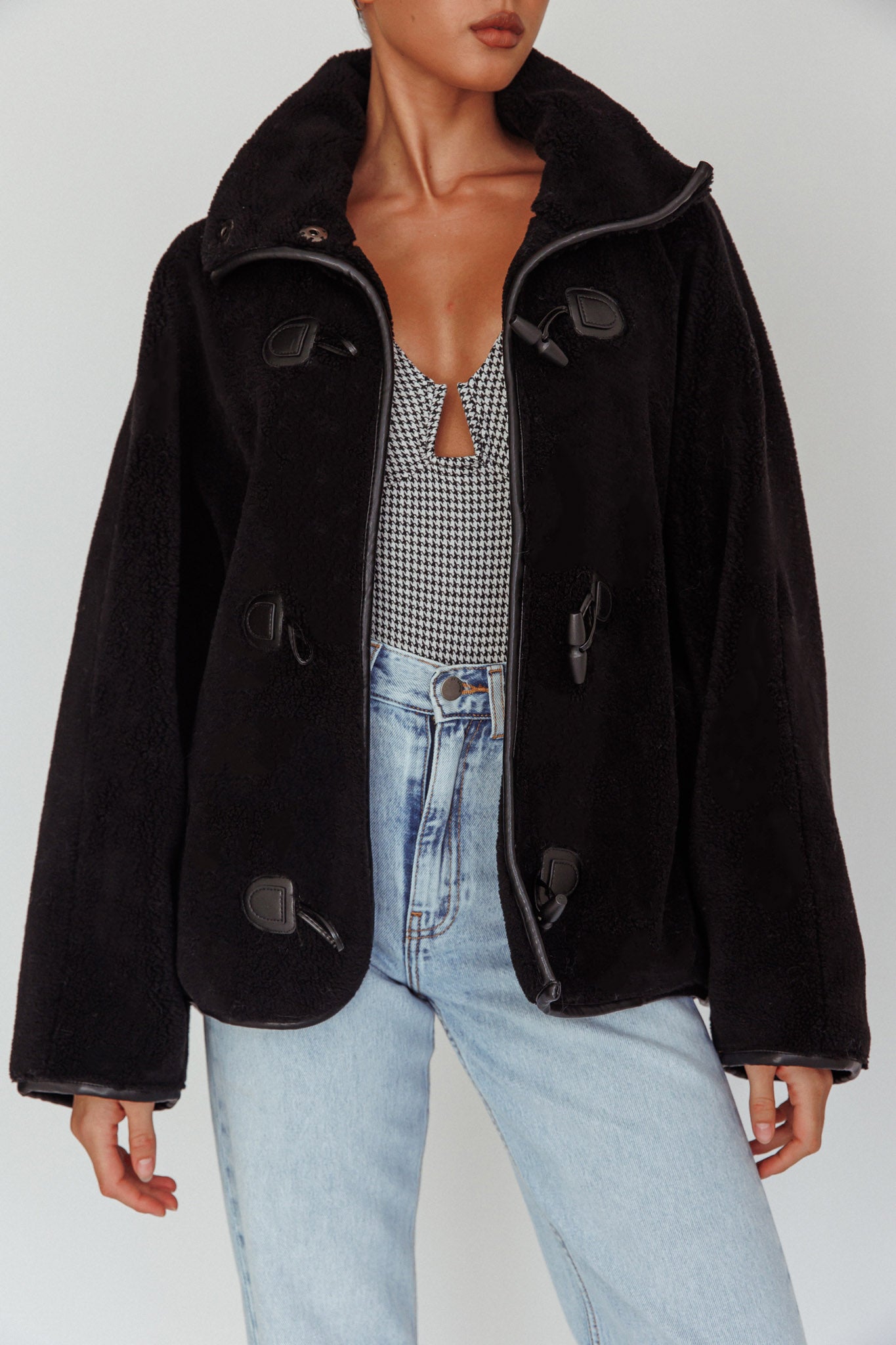 Cambra Toggle Jacket Black by Selfie Leslie