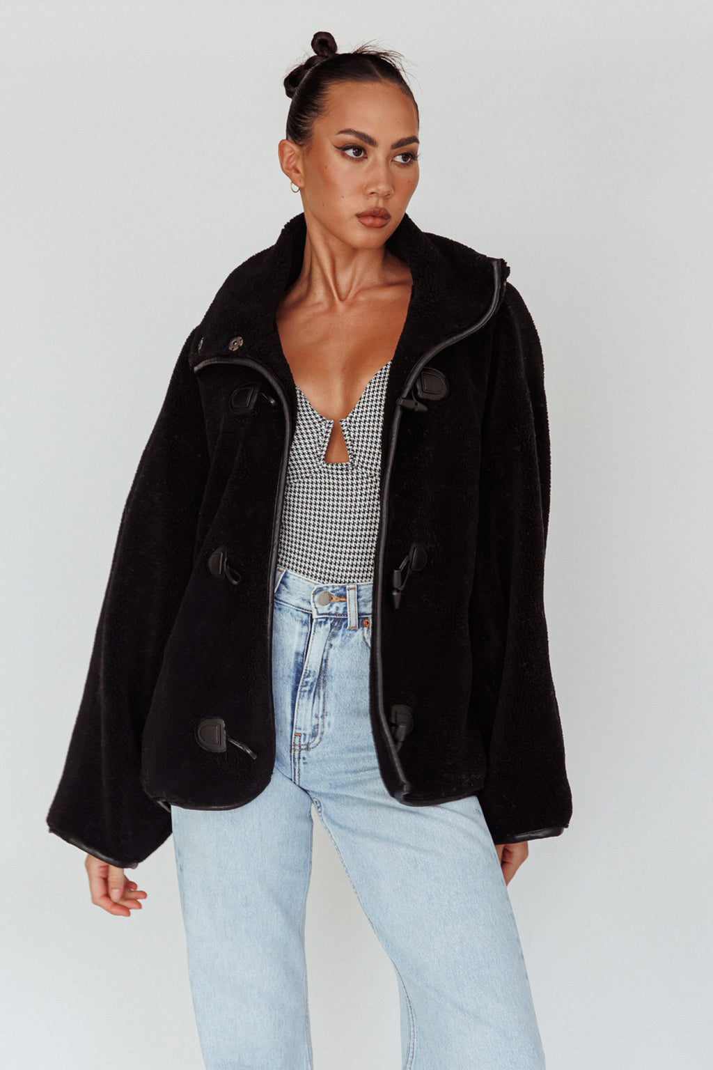 Cambra Toggle Jacket Black by Selfie Leslie