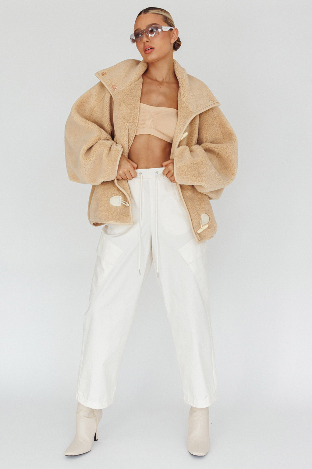Cambra Toggle Jacket Cream by Selfie Leslie