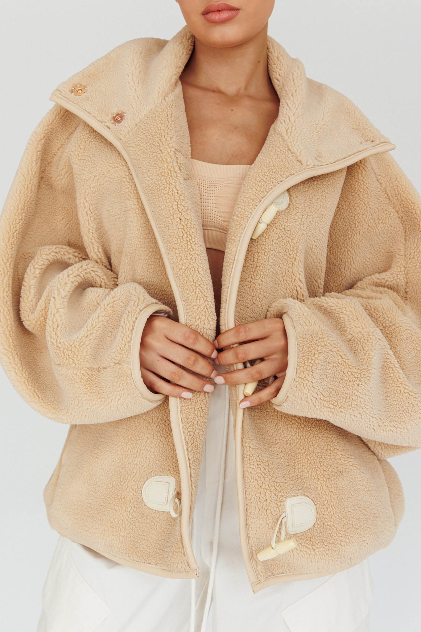 Cambra Toggle Jacket Cream by Selfie Leslie