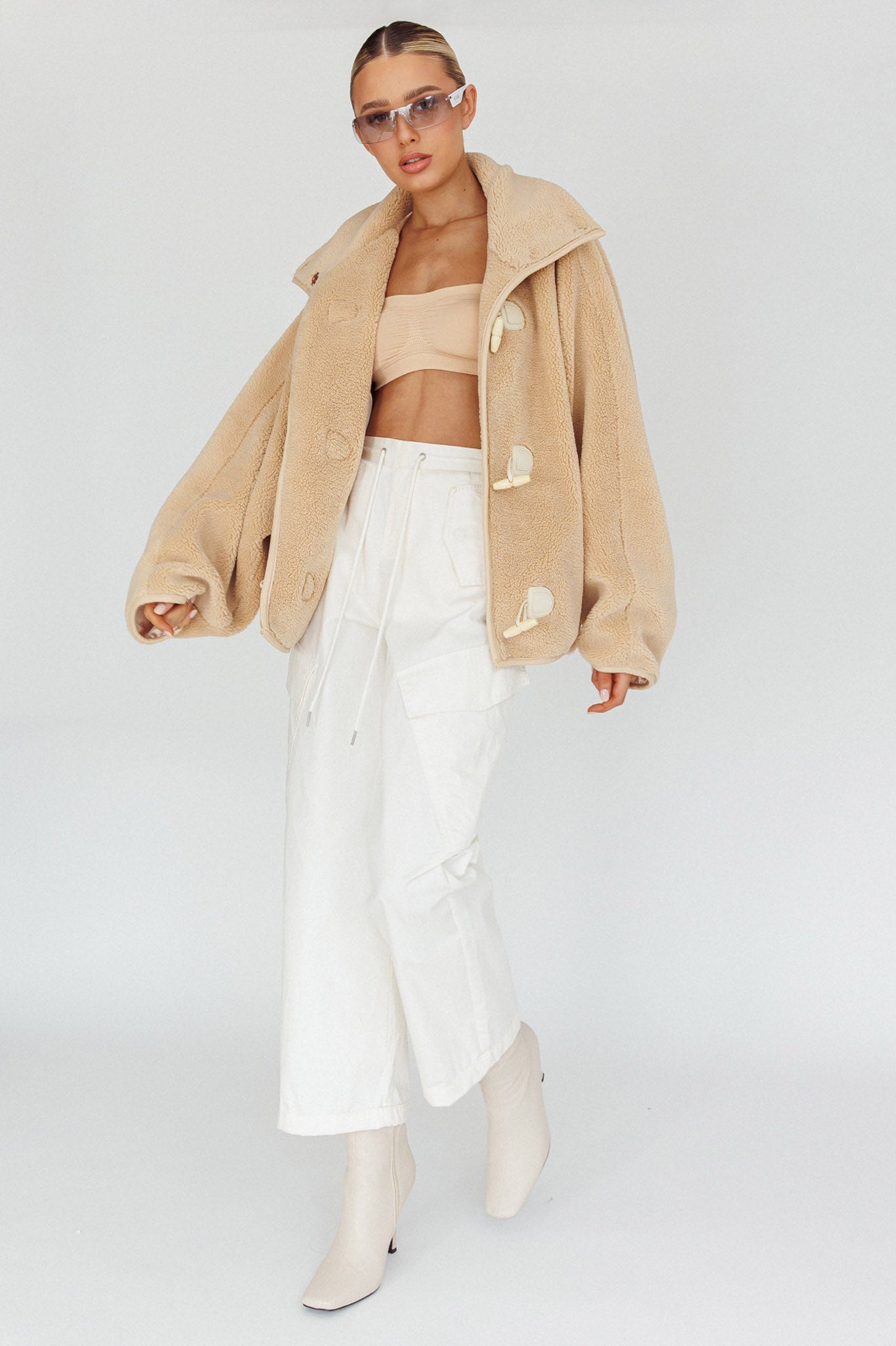 Cambra Toggle Jacket Cream by Selfie Leslie