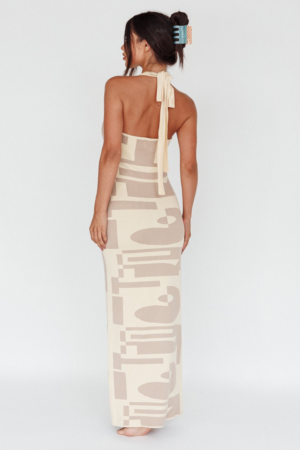 Desert Daze Halterneck Knit Dress Beige by Selfie Leslie
