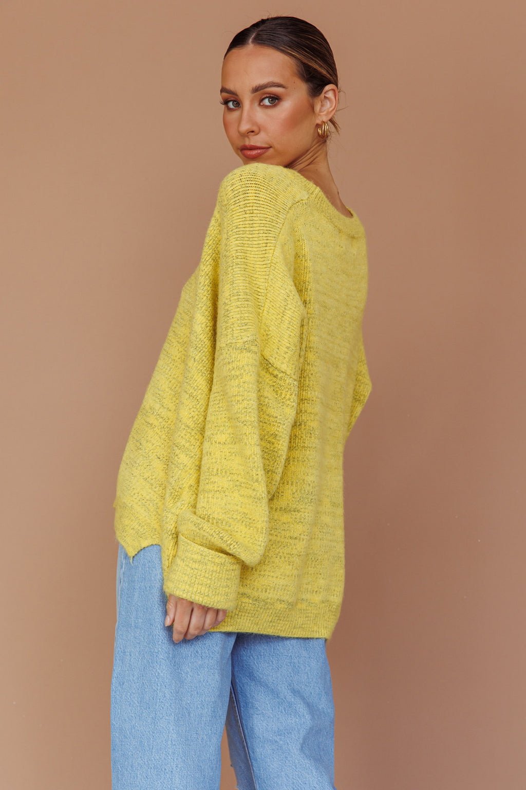 Kayce Dropped Shoulder Knit Sweater Yellow by Selfie Leslie