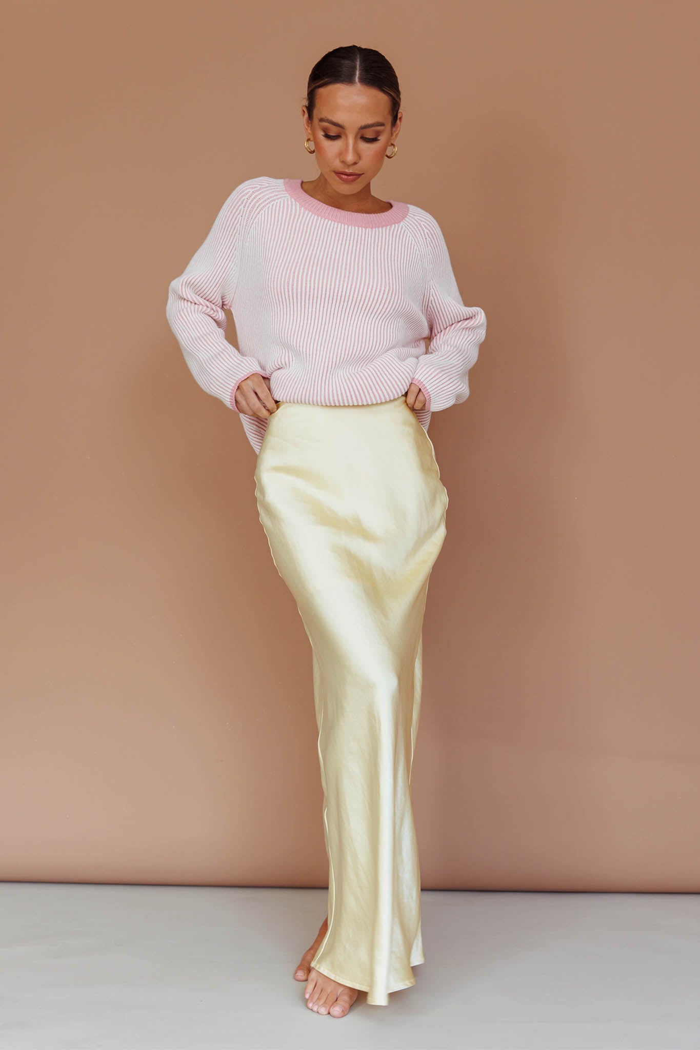 Trafalgur Ribbed Knit Sweater Pink by Selfie Leslie