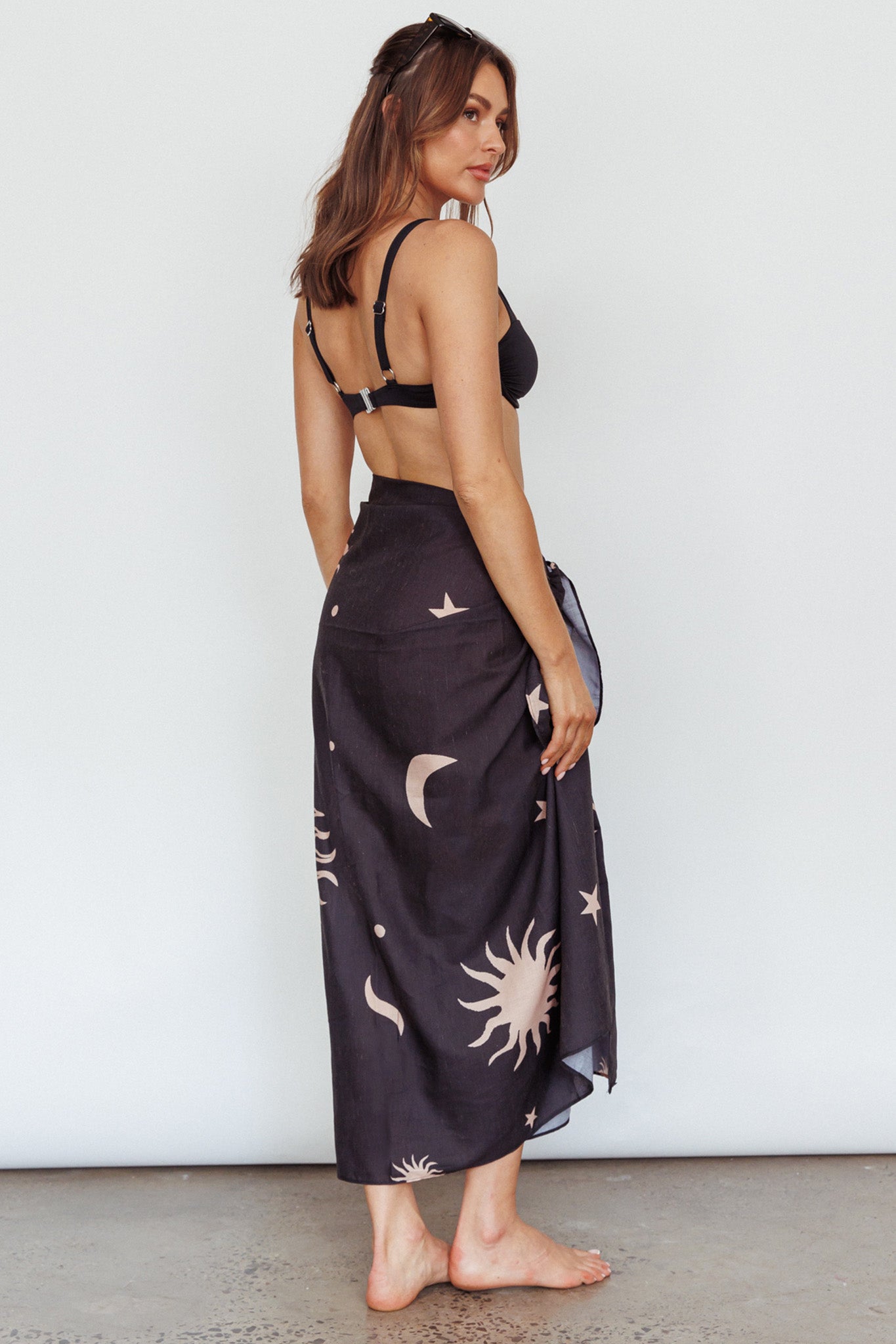 Sunshine Coast Multi-Way Scarf Sun Moon Black by Selfie Leslie
